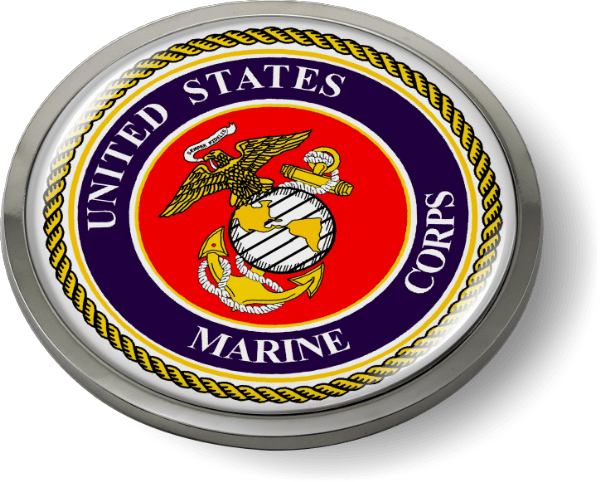 U.S. Marine Corps 3D Domed Emblem (bl/r)